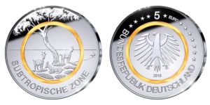 GERMANY 5 EURO 2018 - SUBTROPICAL CLIMATE ZONE - G